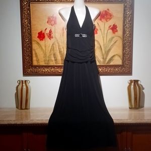 Long Black Maxi Halter Dress Size 6